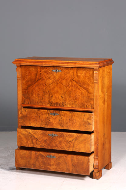 Stilvoller Biedermeier Sekretär Vertiko Louis Philippe  Kommode Schubladenkommode