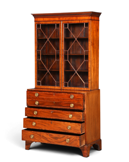 G785 Finish Wunderschöne Englische Vitrine Bibliothek Sekretär echt Holz Antik Schrank Regal (Kopie)