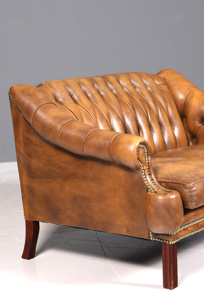 Magnifique et rare canapé Chesterfield original, canapé 2 places, canapé anglais capitonné