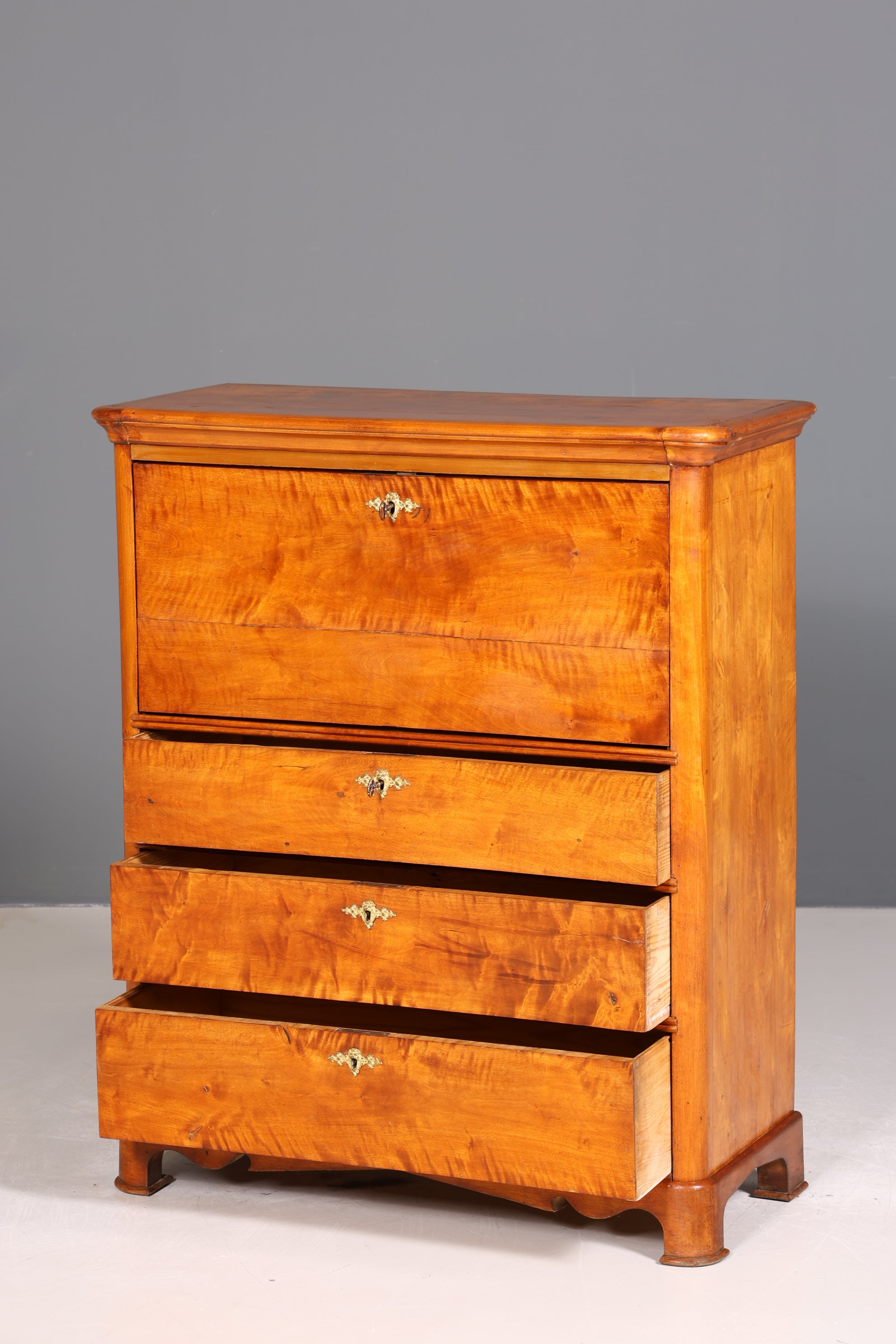 Stilvoller Biedermeier Sekretär Vertiko Louis Philippe  Kommode Schubladenkommode