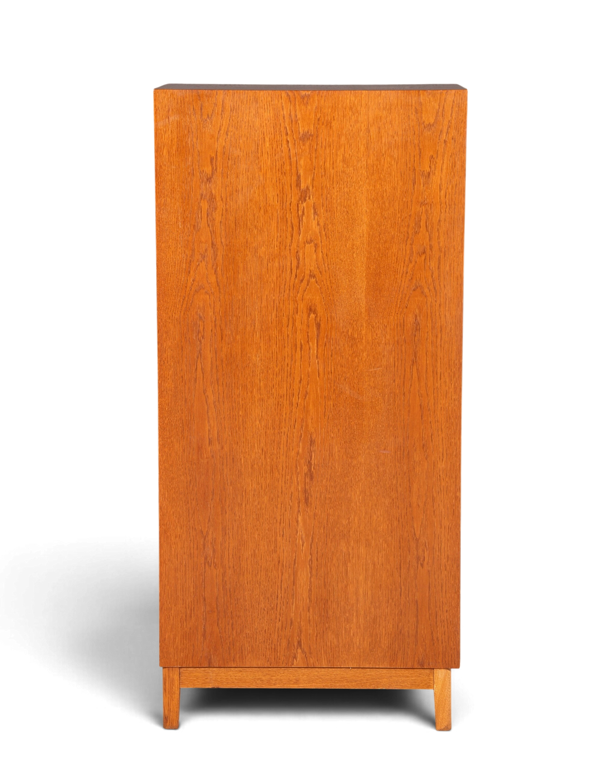 Hauptstadt Möblerei Mid Century Aktenschrank aus massivem Holz mit schmaler Vertiko-Form und schöner Maserung