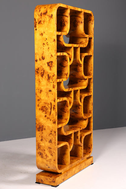 Impressionnante bibliothèque de style Ludvik Volak, en bouleau, style Art déco, meuble de luxe, pièce culte pour bibliothèque, séparateur de pièce