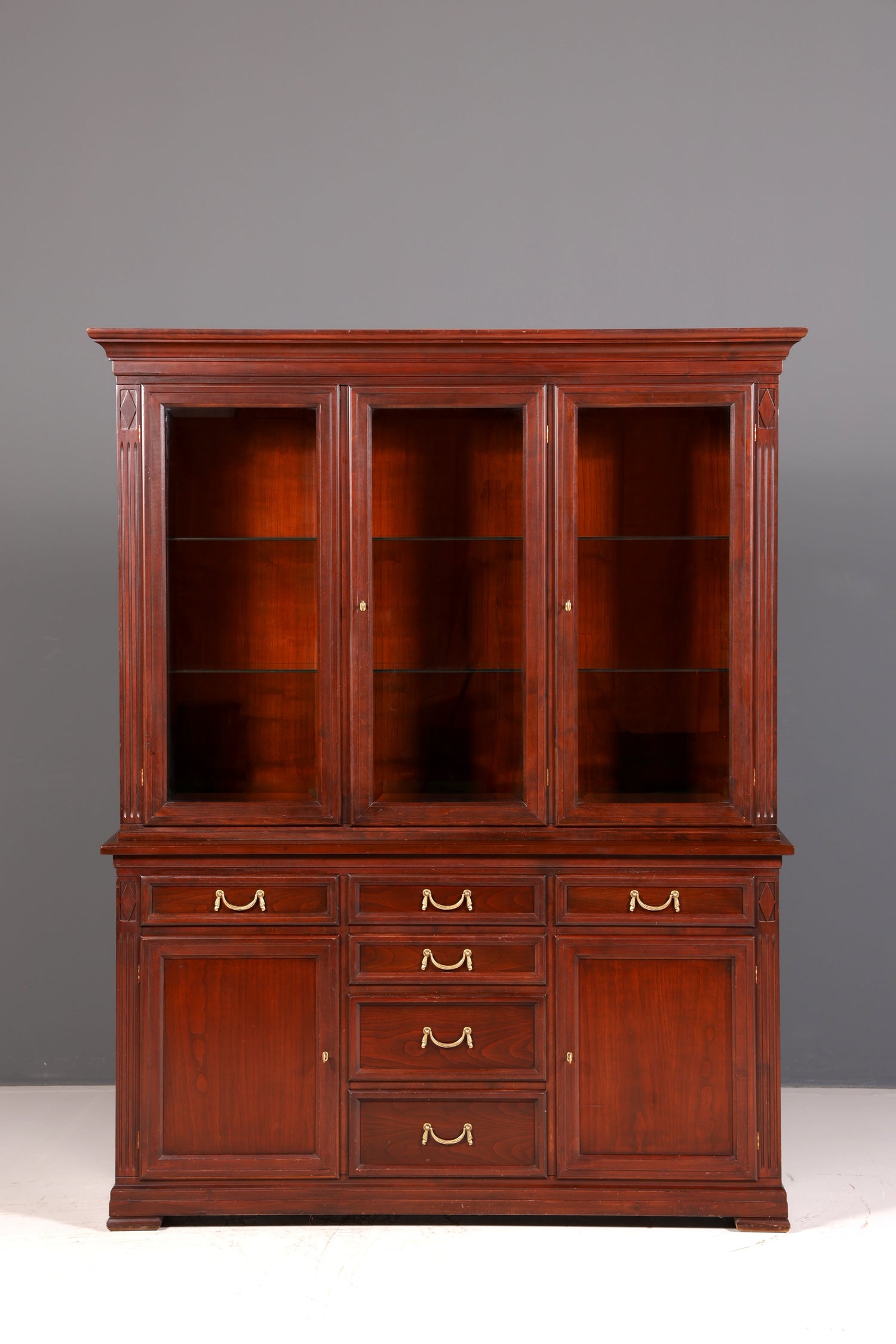 Magnifique vitrine originale Selva Villa Borghese, style antique, en bois massif, buffet, armoire de bibliothèque