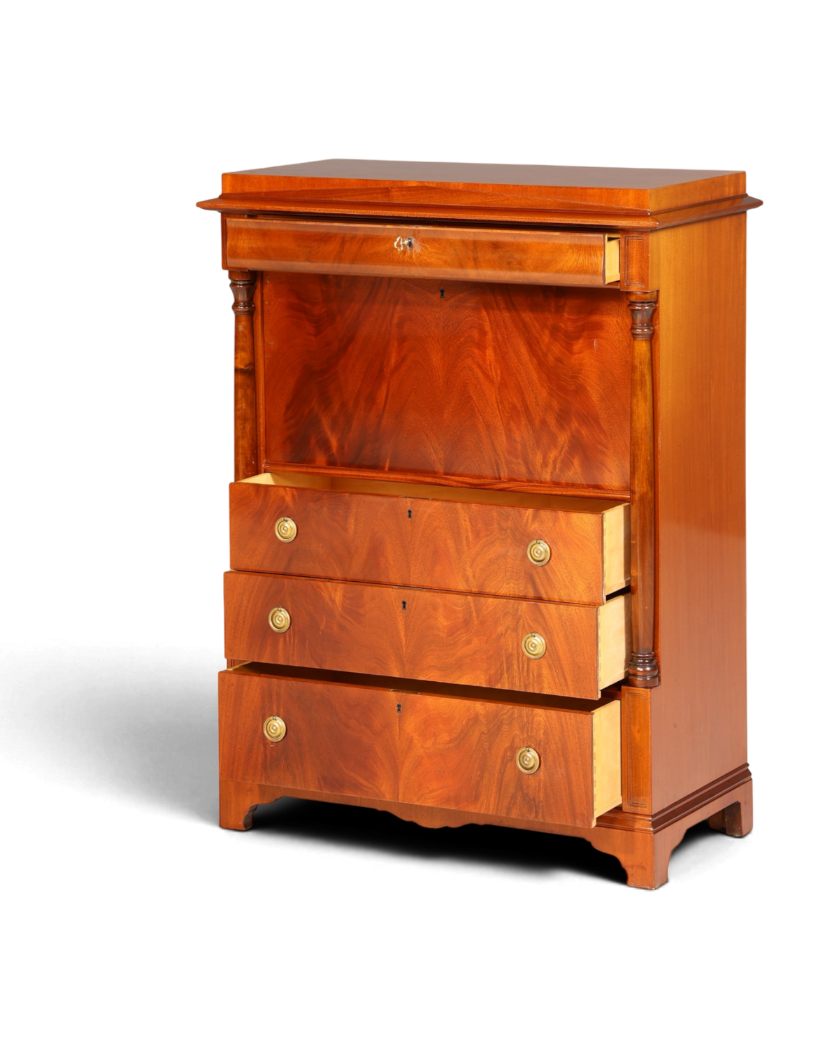 Wunderschöner Original Biedermeier Sekretär um 1860 Englisch Kommode Antik Bürokommode