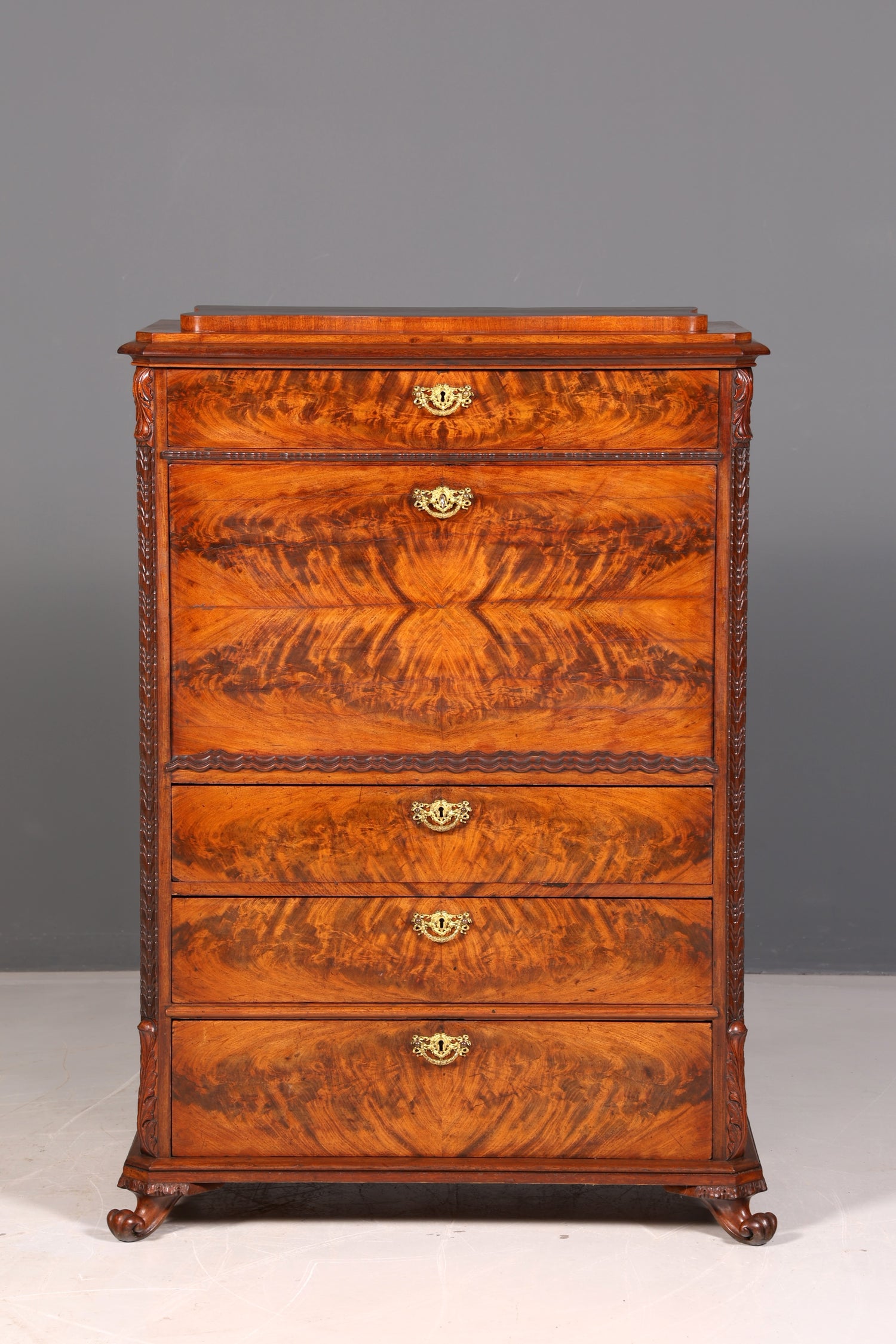 Stilvoller Louis Philippe Sekretär Vertiko Gründerzeit Kommode Schubladenkommode Antik um 1880 Chiffoniere