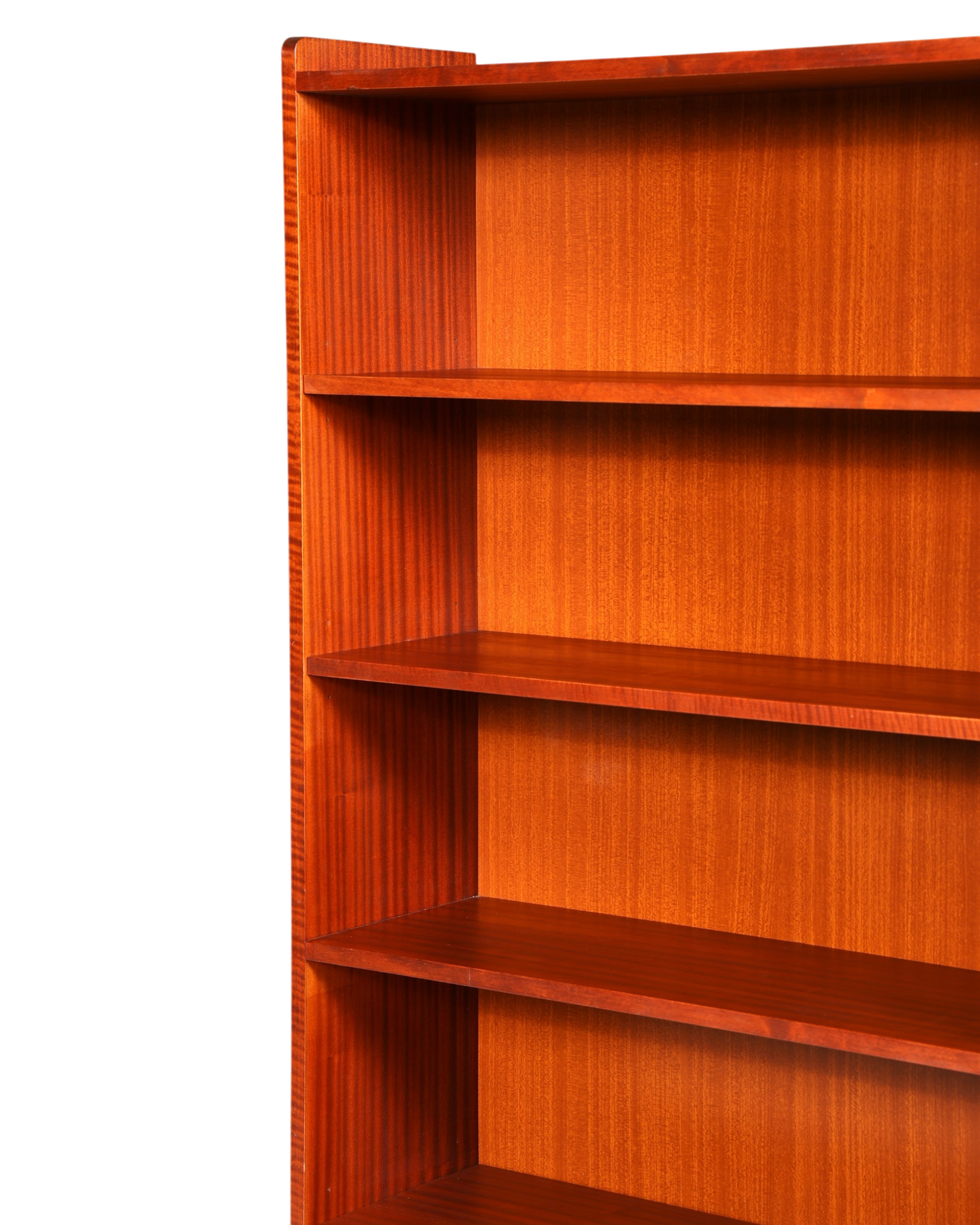 Hauptstadt Möblerei Mid Century Bücherregal aus massivem Holz mit schöner Maserung und höhenverstellbaren Einlegeböden