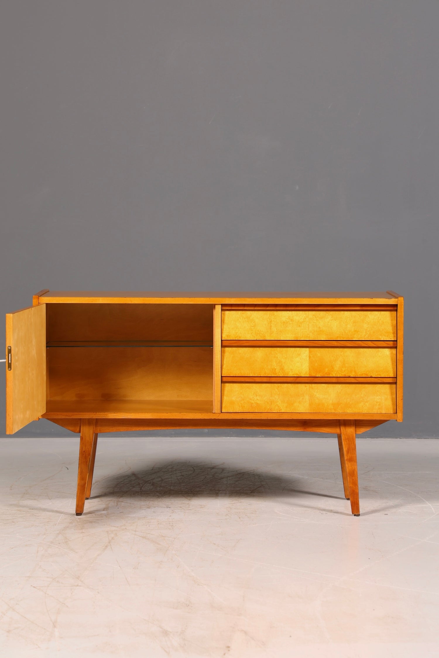 Wunderschönes Mid Century Sideboard Vintage TV Kommode 60er Schrank Anrichte Lowboard echt Holz