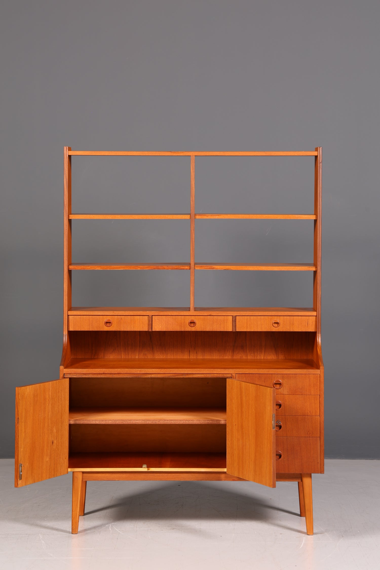 Wunderschönes Mid Century Regal Danish Design Vintage Schrank Bücherregal Highboard Retro 60er Massiv Holz Skandinavisch