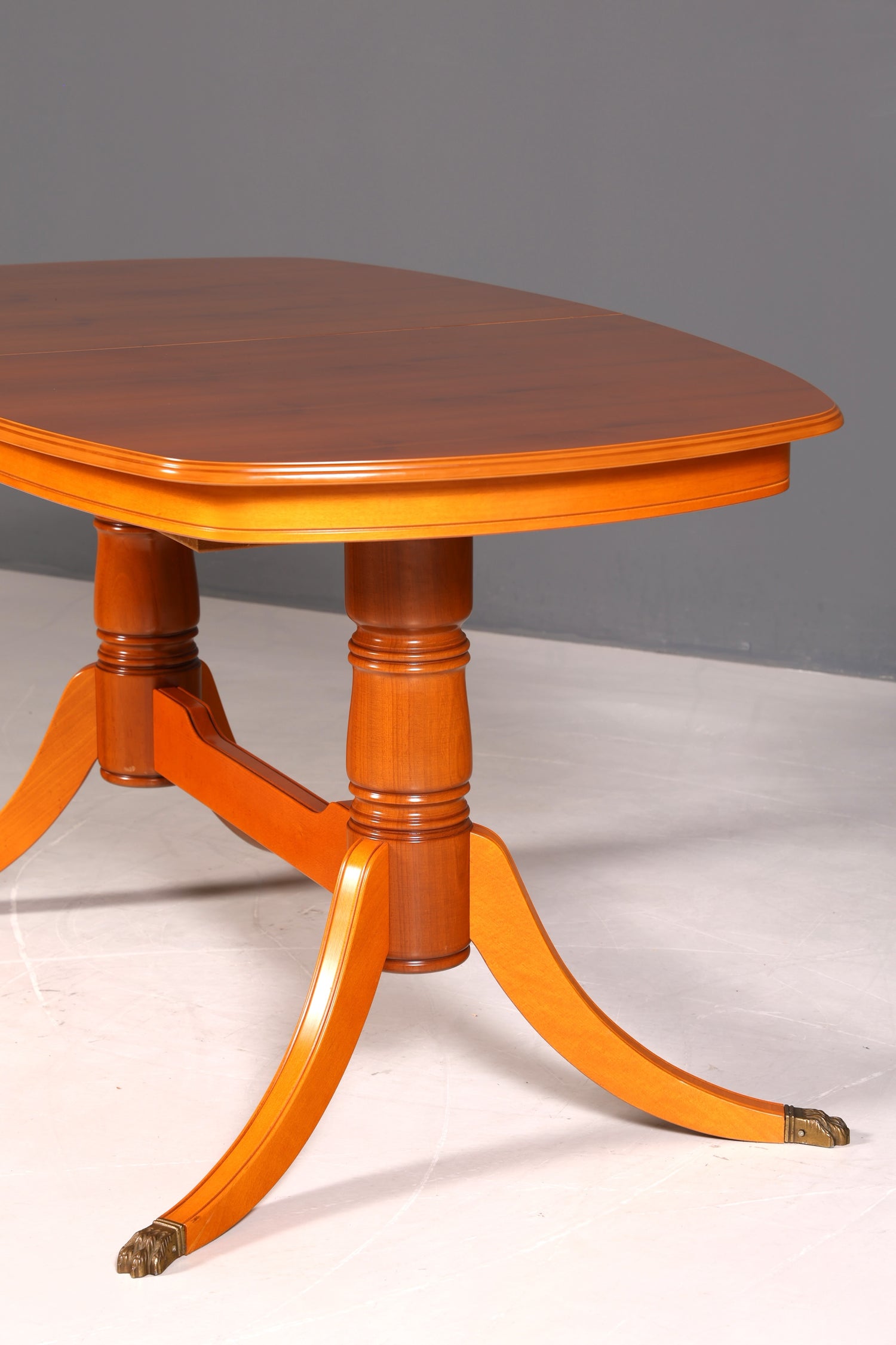 G092 Finish cm Wunderschöner Englischer Tisch ausziehbarer Esstisch Antik Stil 60s Küchentisch Eibe