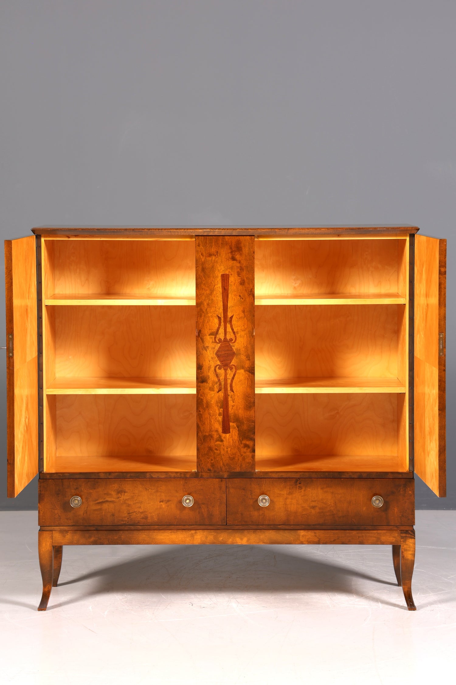 Magnifique meuble de style Chippendale, style baroque, vertiko, haut-meuble, antiquité, années 1950/60, commode