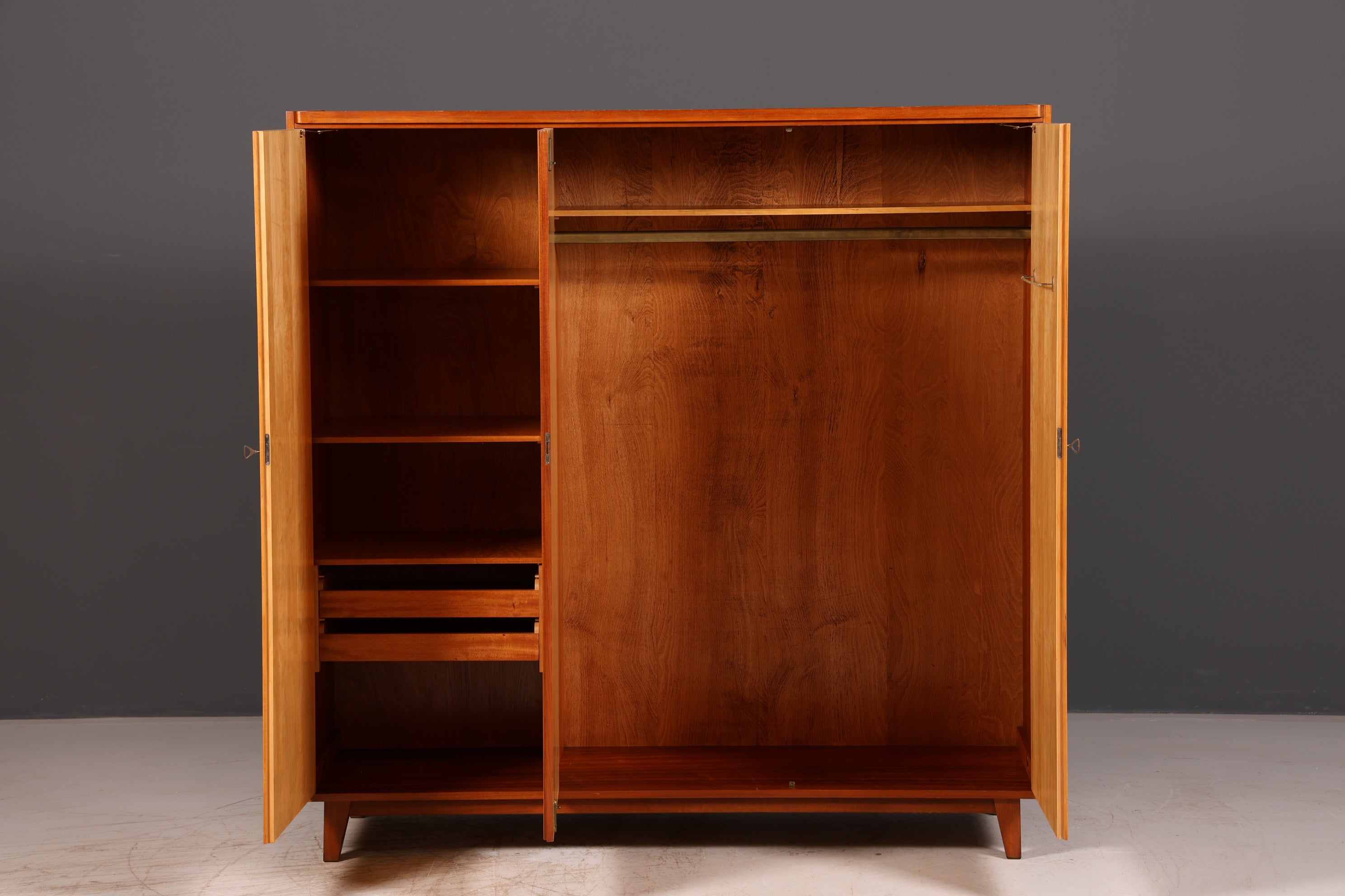 Stunning XL Mid-Century wardrobe Vintage cabinet Retro linen cupboard hallway cabinet bedroom