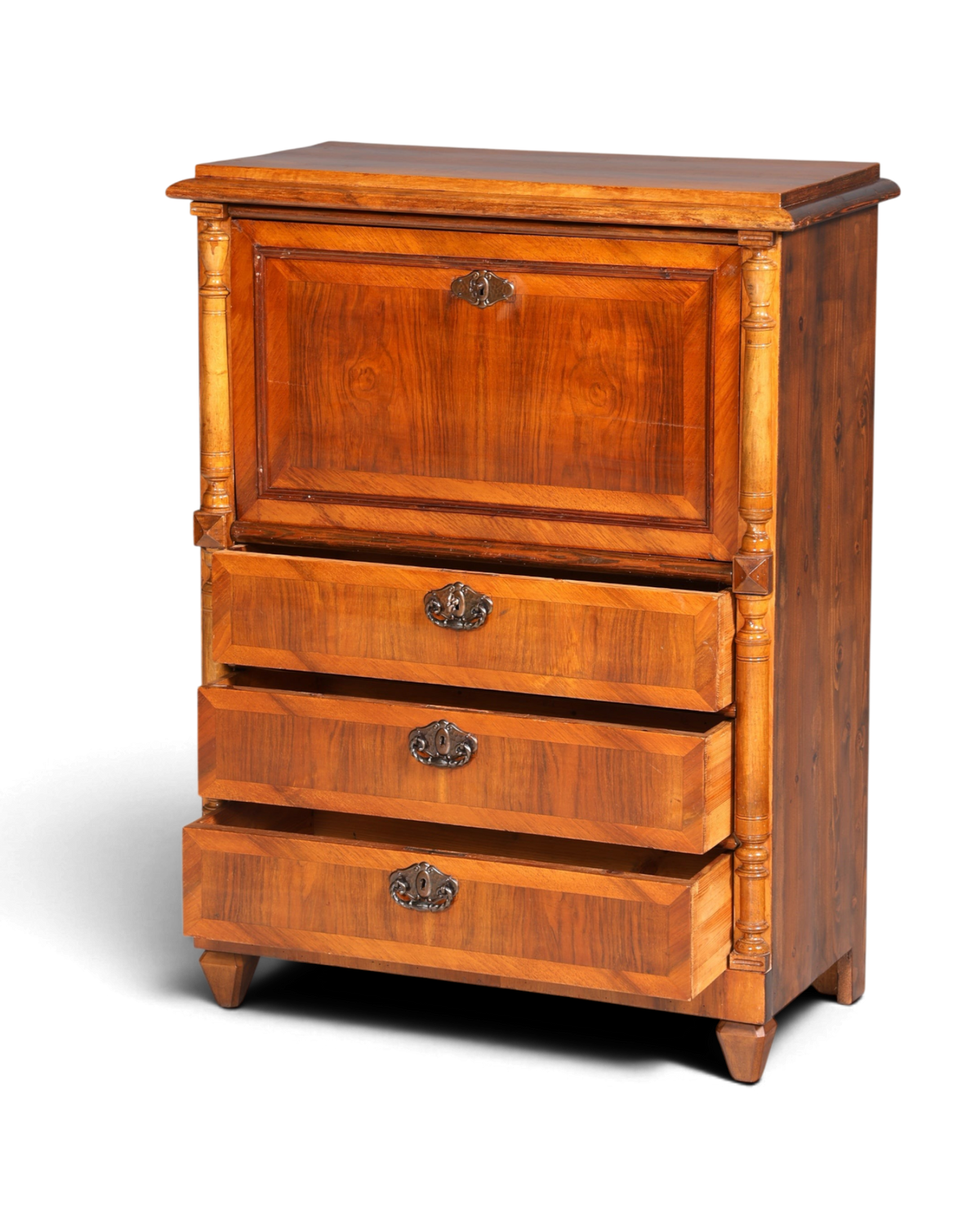 Stilvoller Gründerzeit Sekretär Vertiko Highboard Louis Philippe Kommode Sekretär Schrank um 1880