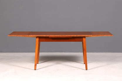 Magnifique table de cuisine du milieu du siècle, table vintage extensible et réglable en hauteur, table à manger en bois des années 60