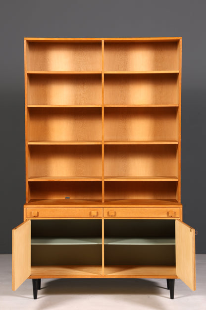 F894 Finish Traumhaftes Mid Century Regal echt Holz Schrank Danish Design Retro Kommode Vintage Bücherregal 60er Jahre
