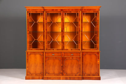 F947 Finish cm Wunderschöne Original Heldense Vitrine Englische Eibe Bücherschrank Buffet Antik Stil Glasvitrine