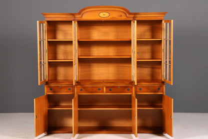 Wunderschöne Englische Vitrine Bücherschrank Eibe Bibliothek Glasvitrine Buffet Vitrinenschrank Antik