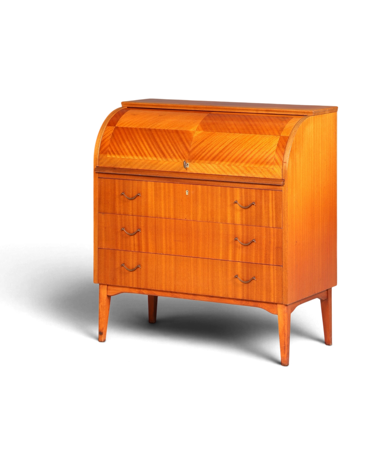 Wunderschöner Mid Century Rollladen Sekretär echt Holz Büro Schrank Vintage Schreibkommode
