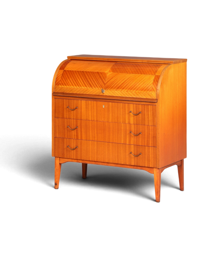 Wunderschöner Mid Century Rollladen Sekretär echt Holz Büro Schrank Vintage Schreibkommode