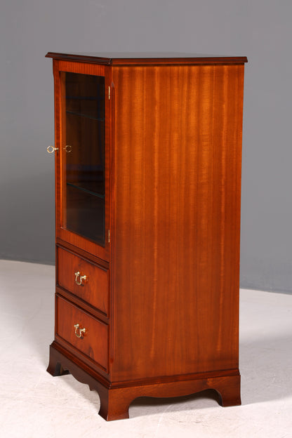 Wunderschöne Englische Vitrine Mahagoni 60er Schrank Vertiko Glasvitrine Bücherschrank