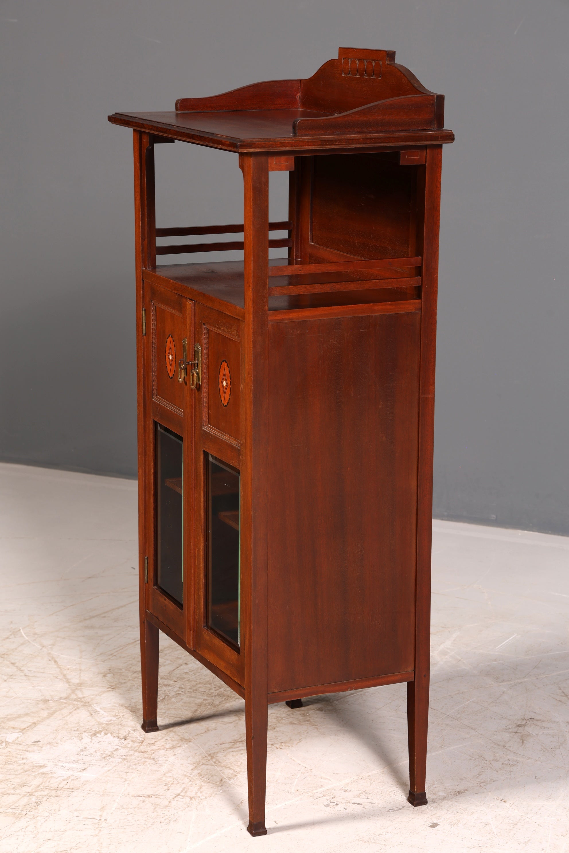 Traumhafte Jugendstil Vitrine Bücherschrank Glasvitrine Geschirrschrank Vitrinenschrank Schrank Antik