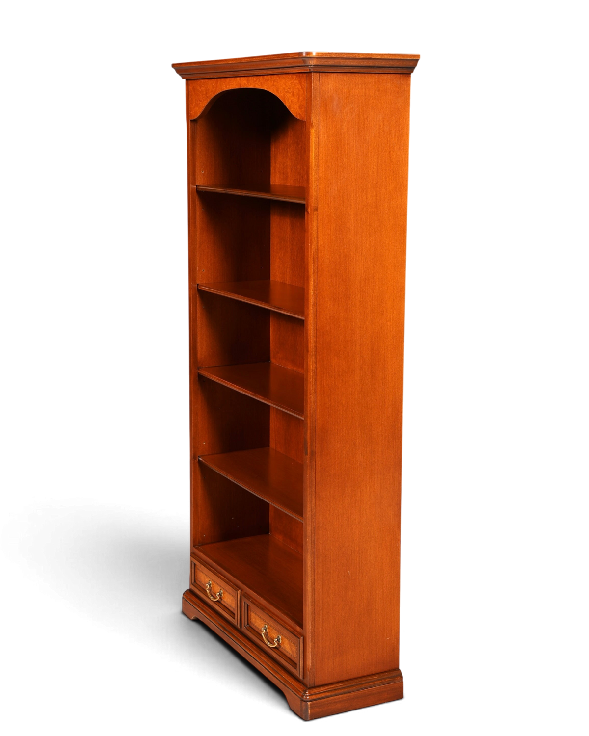 Hauptstadt Möblerei Selva Bücherregal aus massivem Holz mit höhenverstellbaren Böden und zwei Schubladen im klassischen Stil