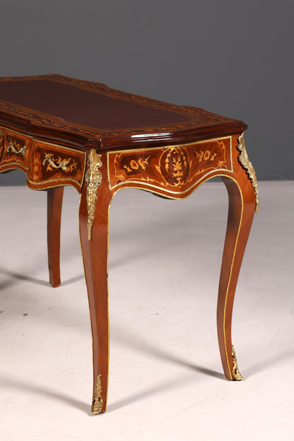 Bureau d’écriture de style Louis XV de rêve, bureau français de style antique en bois véritable, table de bureau
