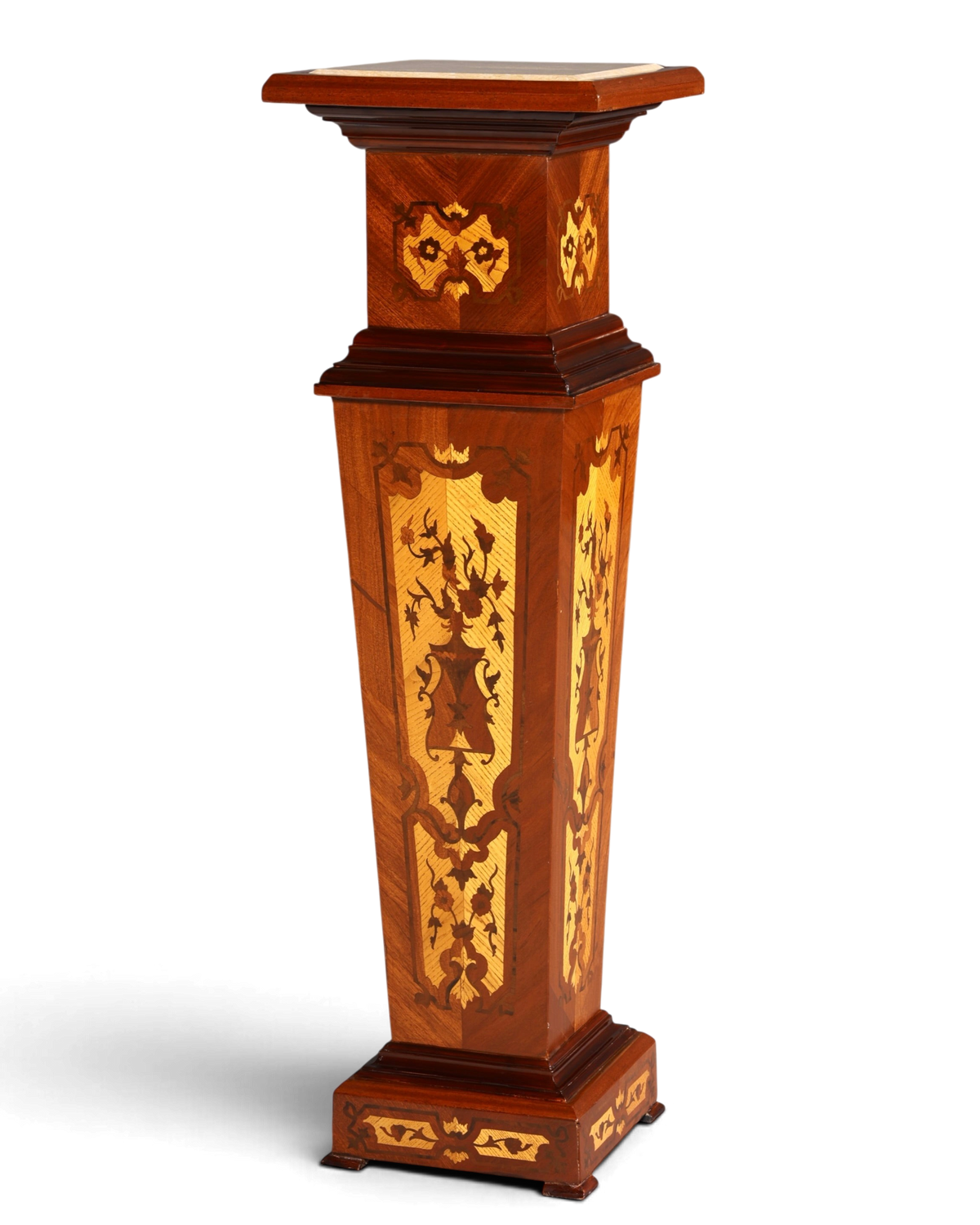 Wunderschöne Barock Stil Säule Louis XV Blumensäule Naturstein Marmor Intarsien Ablage Tisch