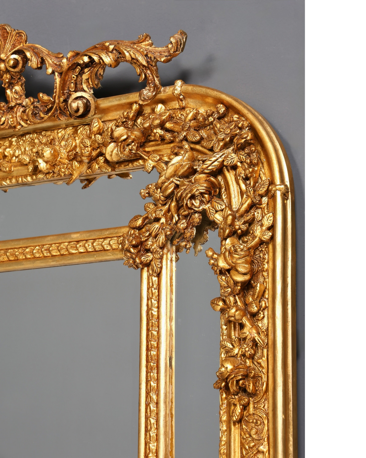 Aussergewöhnlicher Prunk Barock Stil Standspiegel Antik Stil Gold Ornament Flurspiegel Spiegel