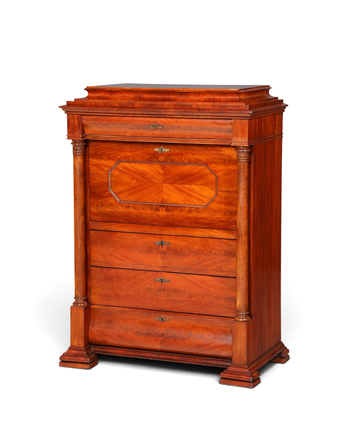 Hauptstadt Möblerei Biedermeier Sekretär aus massivem Echtholz im Louis-Philippe-Stil mit ausklappbarer Schreibfläche