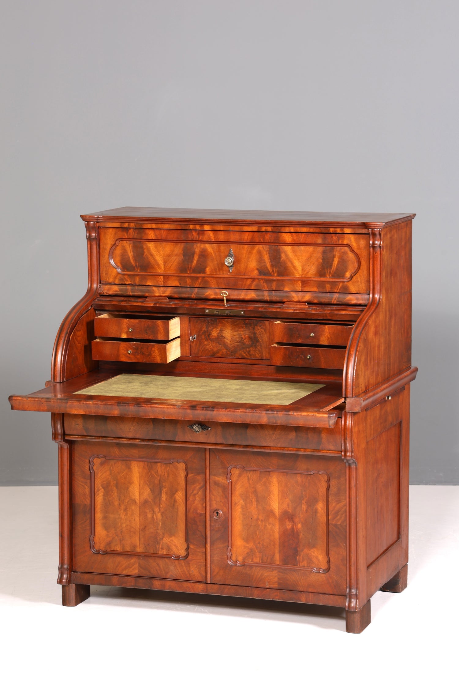 Beeindruckender Louis Philippe Sekretär Antik Rollladen Sekretär Nussbaum Schreibtisch Aufsatzsekretär