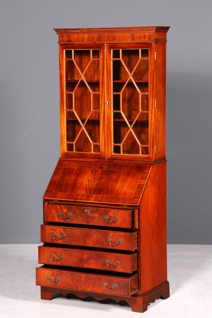 Wunderschöner Englischer Sekretär Büro Aufsatzsekretär Antik 60S Vitrinen Schrank UK