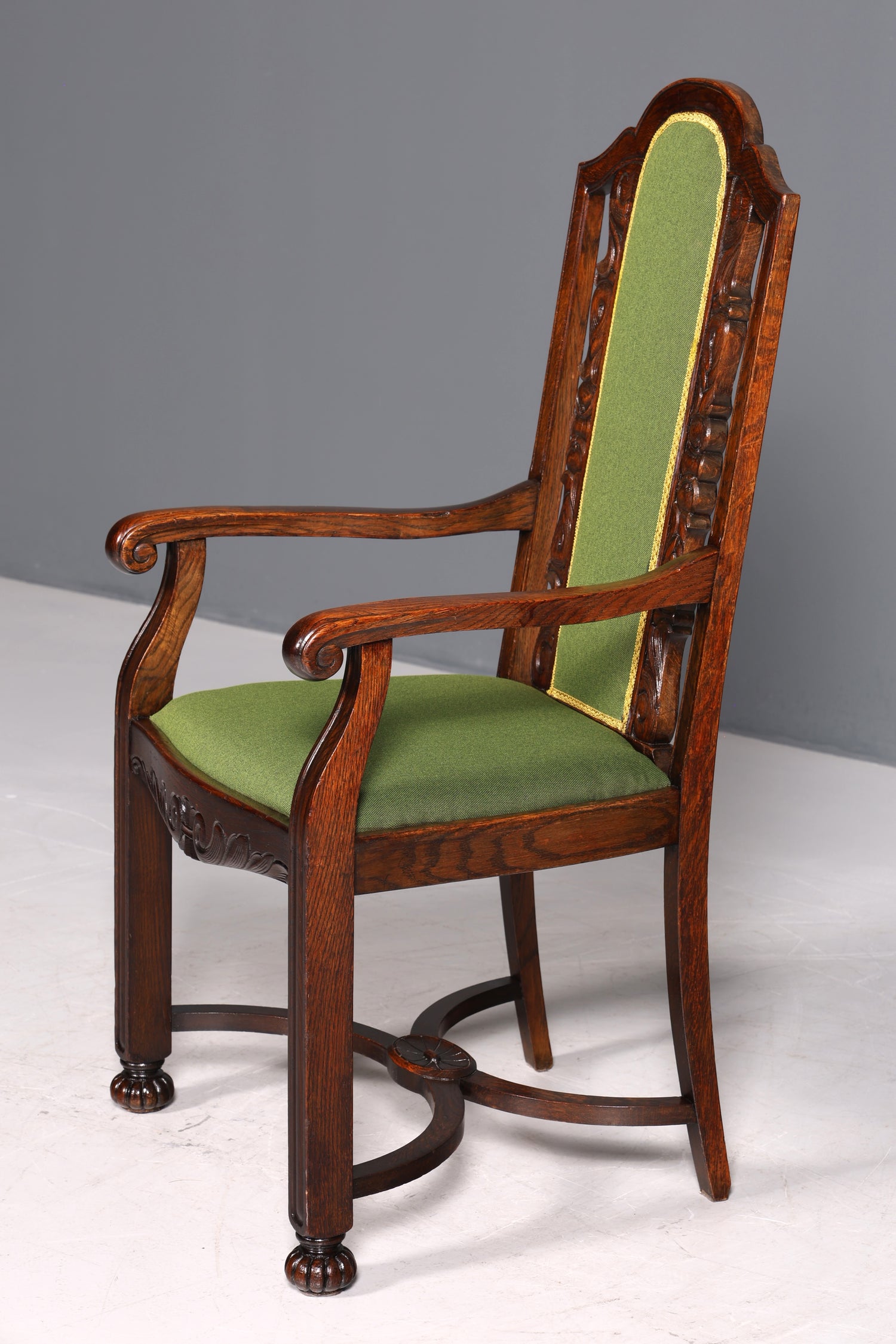 Magnifique fauteuil néo-Renaissance, style Gründerzeit, style Art nouveau, bureau de gentleman, chaise secrétaire en chêne, antiquité, vers 1910