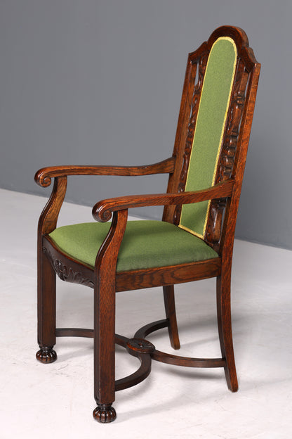 Magnifique fauteuil néo-Renaissance, style Gründerzeit, style Art nouveau, bureau de gentleman, chaise secrétaire en chêne, antiquité, vers 1910
