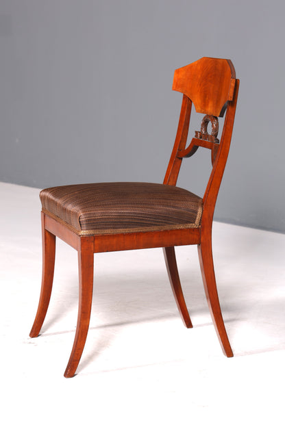 Chaise Biedermeier onirique, chaise de cuisine ancienne, chaise secrétaire en bois véritable, chaise de salle à manger, 1 sur 2