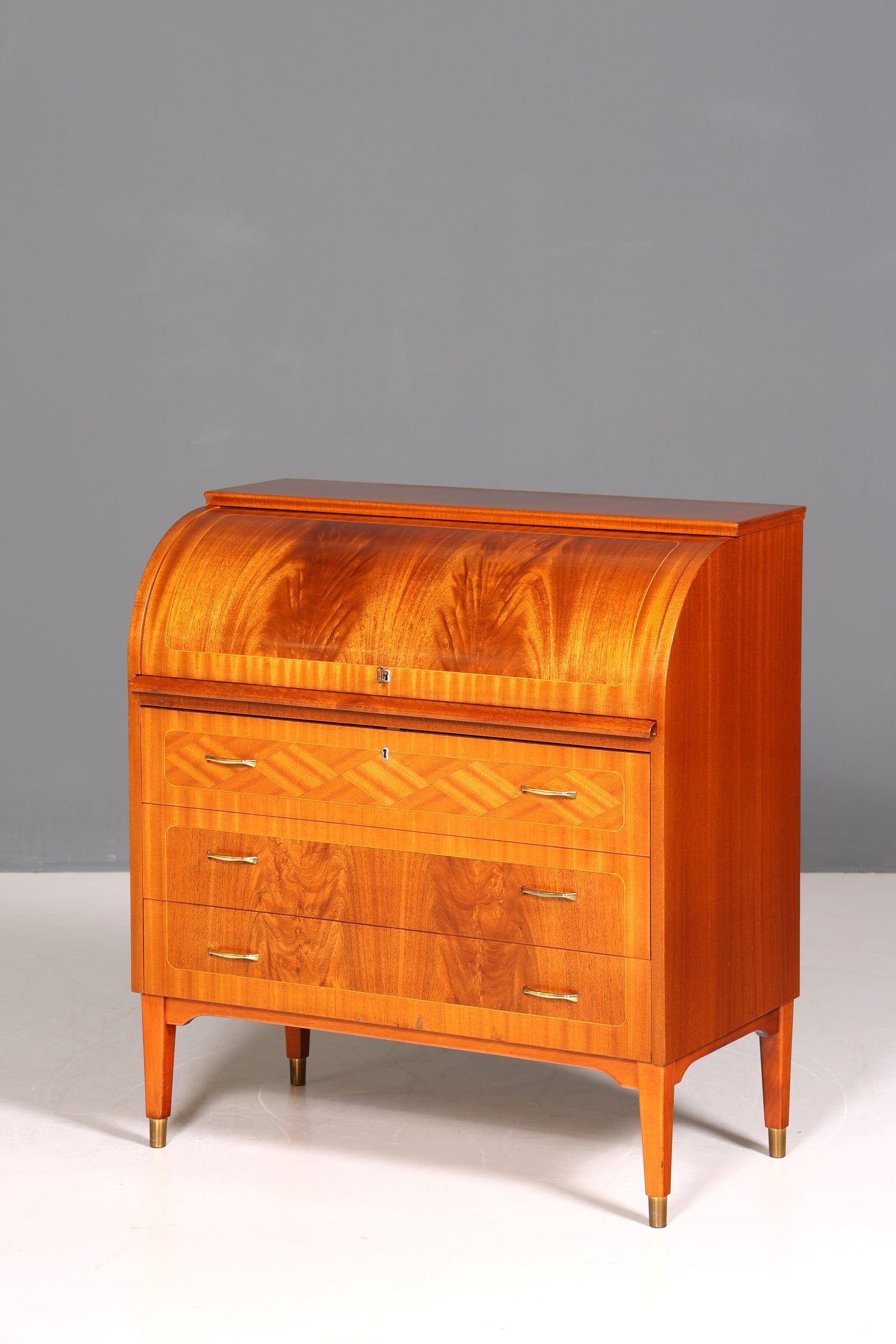 Mid Century Rollladen Sekretär von Bröderna Gustafssons Büro Schrank Schreibkommode 60s Schreibmöbel