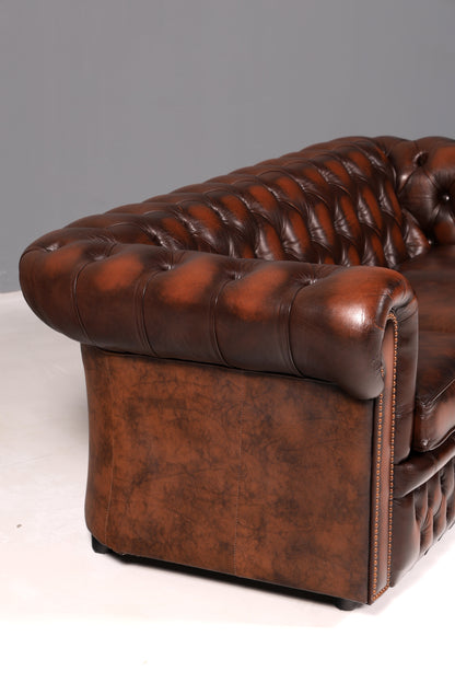 Magnifique canapé Chesterfield Centurion original, 3 places, en cuir véritable, canapé anglais capitonné en cuir