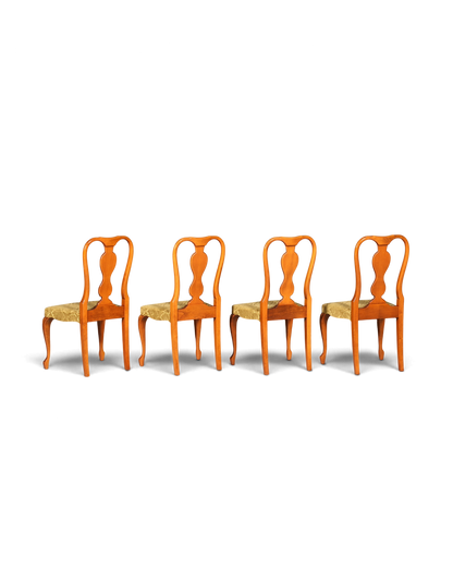 4x Wunderschöne Chippendale Stühle Barock Stil Stuhlset Polsterstuhl Set Küchenstühle Esszimmer Stühle