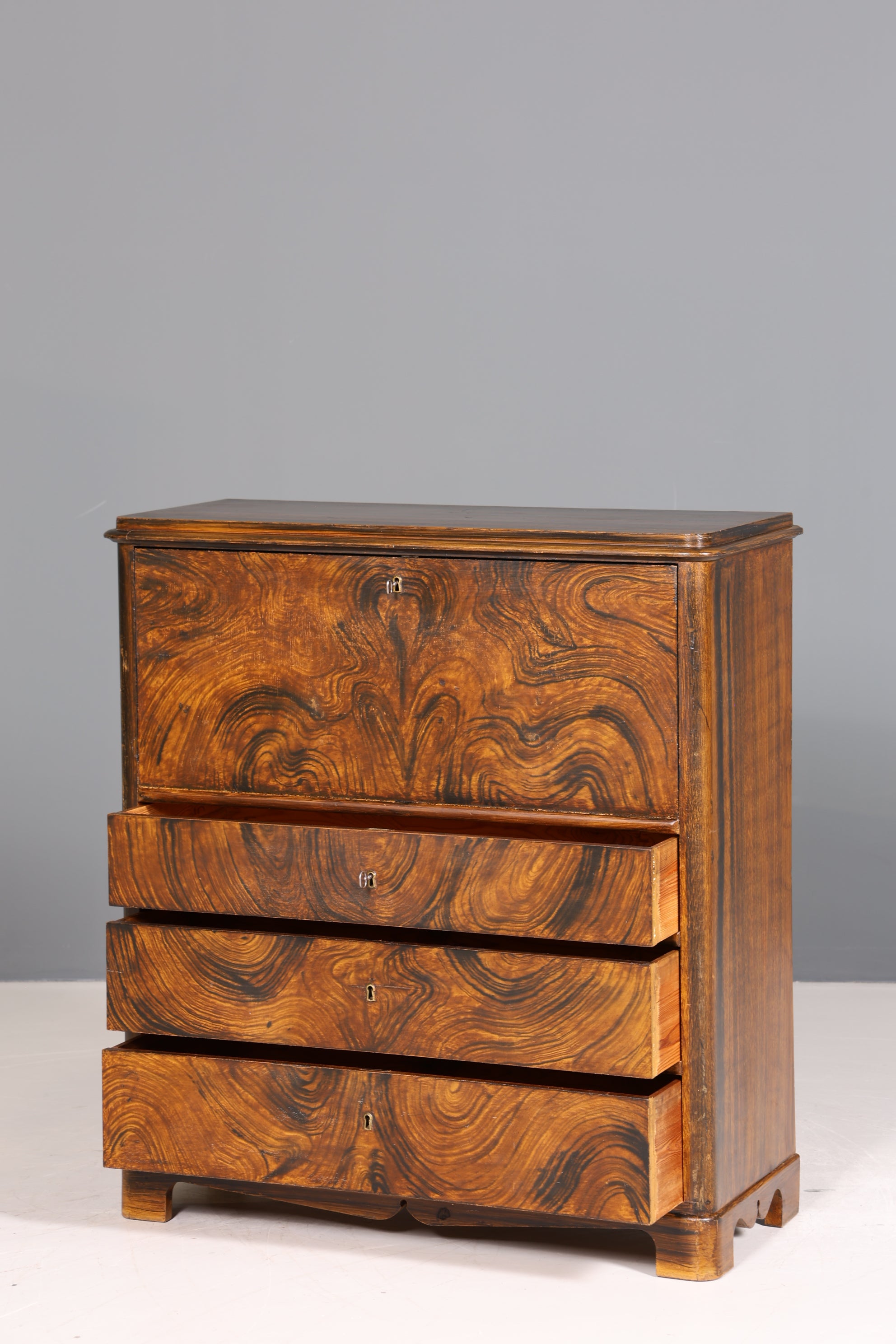Stilvoller Biedermeier Sekretär Vertiko Antik Kommode Louis Philippe Schreibkommode