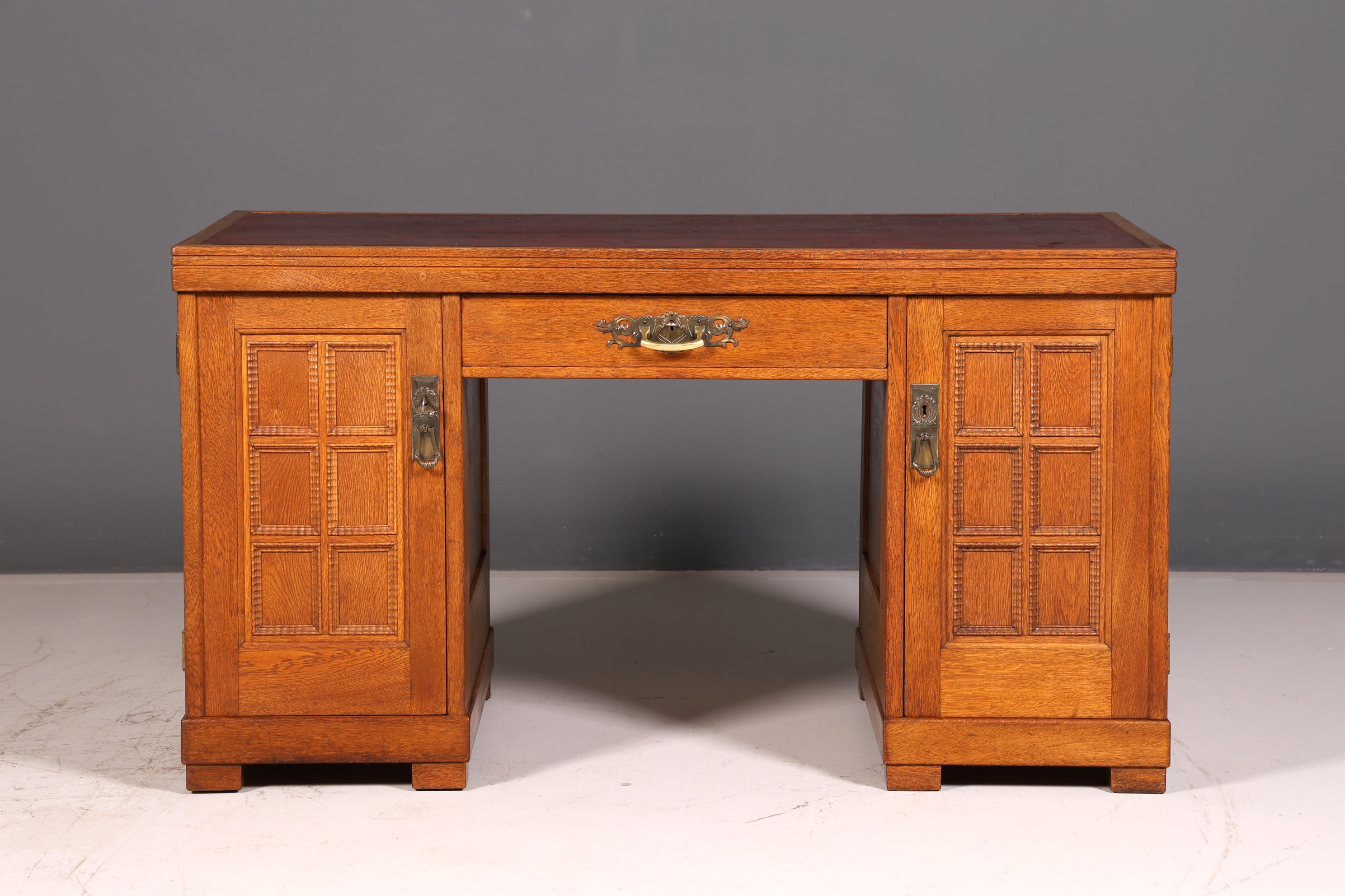 Wunderschöner Jugendstil Schreibtisch Eiche Echt Holz Bürotisch Office Table Antik Vintage