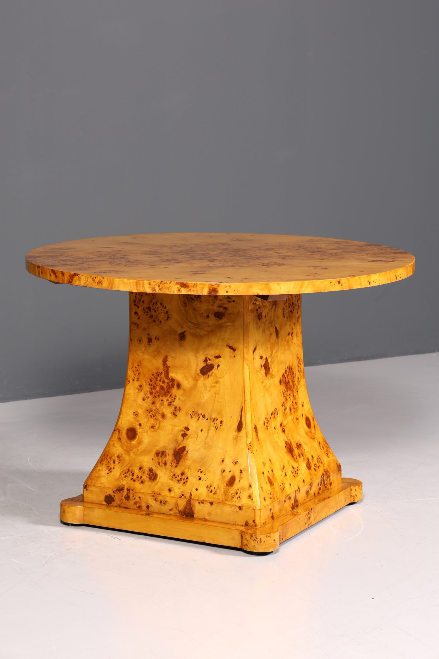 Table de salle à manger ronde de style Art déco, table de cuisine ancienne en bouleau, table de salle à manger