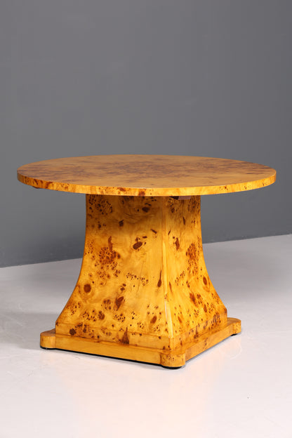 Table de salle à manger ronde de style Art déco, table de cuisine ancienne en bouleau, table de salle à manger