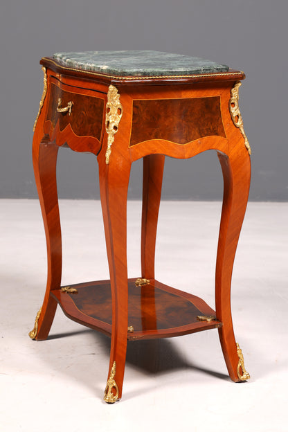 Traumhafter Louis XV Beistelltisch Barock Stil Ablagetisch Marmor Kommode Telefontisch