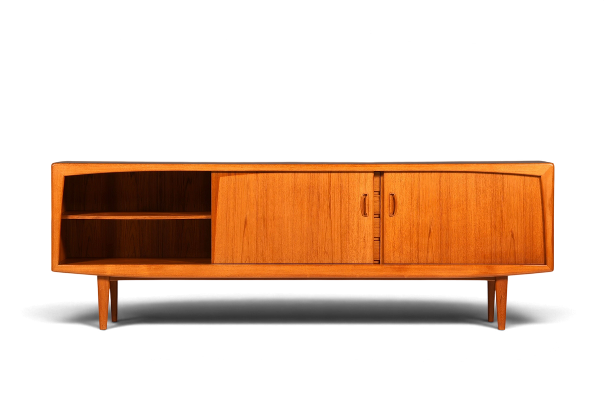 F960 Finish cm Schlichtes Mid Century Sideboard Vintage TV Kommode 60s Schrank Longboard Retro Lowboard