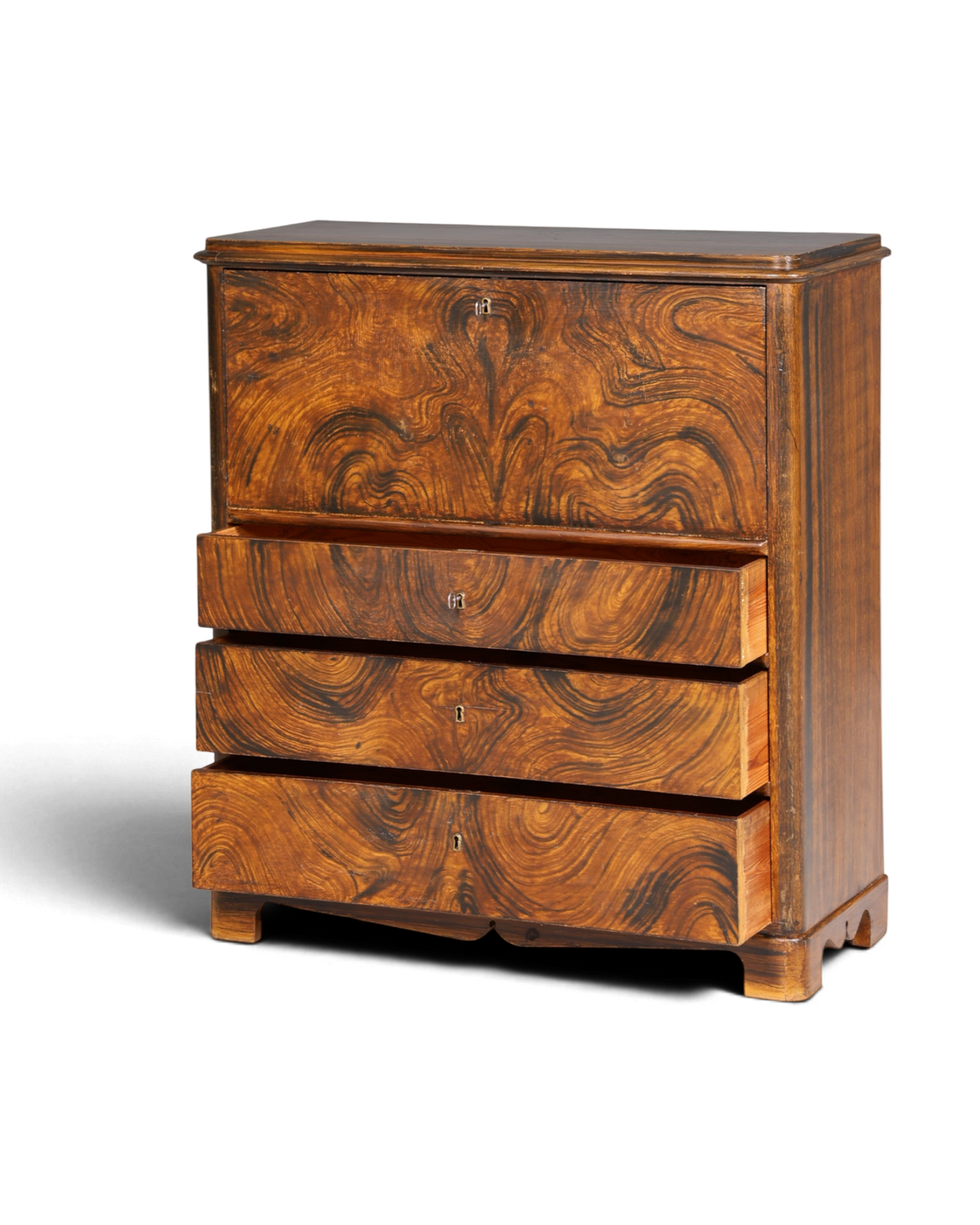 Stilvoller Biedermeier Sekretär Vertiko Antik Kommode Louis Philippe Schreibkommode