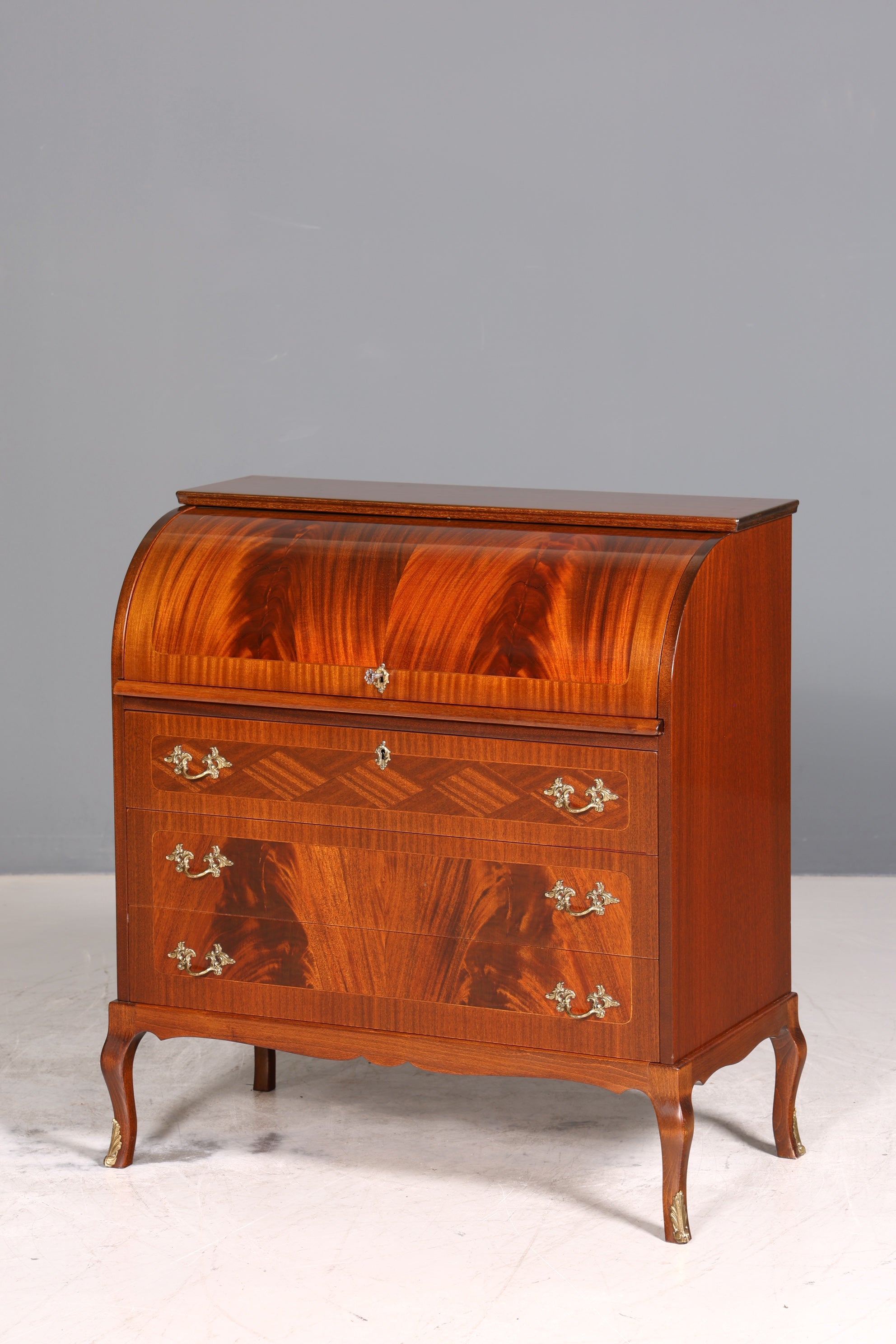 Stilvoller Rollladensekretär im Barock Stil Büro Kommode Sekretär Schreibkommode Schreibtisch