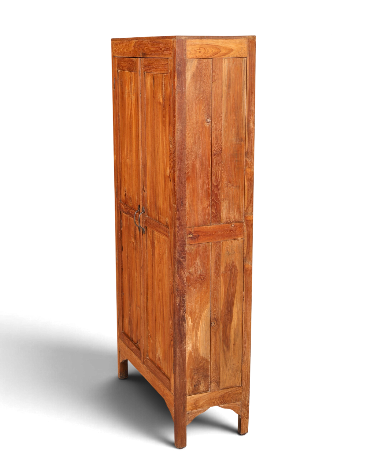 Hauptstadt Möblerei H798 Schrank aus massivem braunem Holz mit rustikaler Maserung und zwei Türen