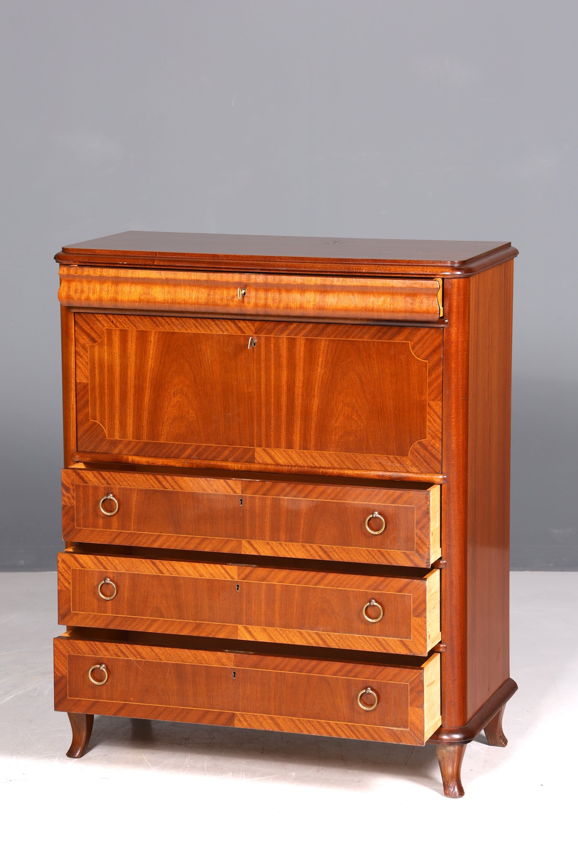 Magnifique secrétaire de style ancien, commode de bureau, style Art déco, bureau Vertiko des années 1950, commode