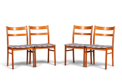 G403 Finish cm 4x Mid Century Teak Holz Stühle Made in Denmark Retro Stuhlset Danish Design Küchenstühle (Kopie)