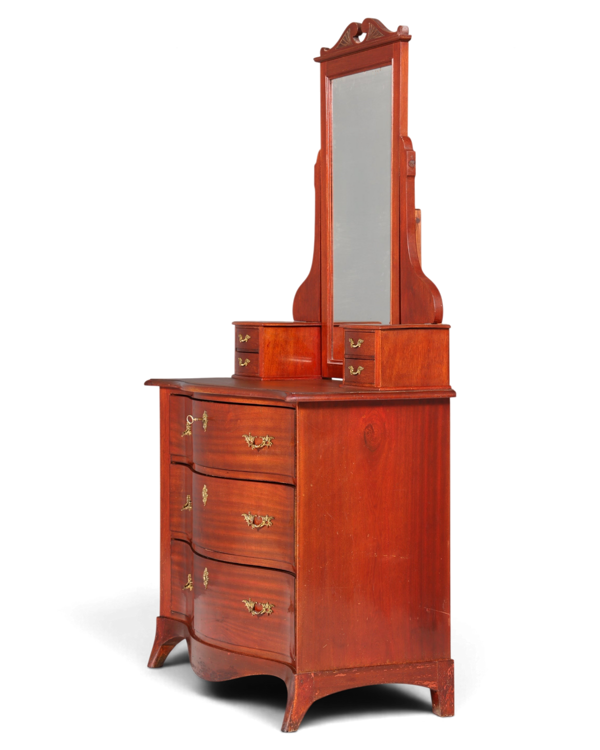 Wunderschöne Englische Kommode mit Spiegelaufsatz Barock Stil Frisierkommode Holz Schrank Flurschrank