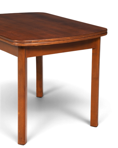 Hauptstadt Möblerei Mid Century Esstisch aus Echtholz in warmem Braun mit schlichter Vintage Optik